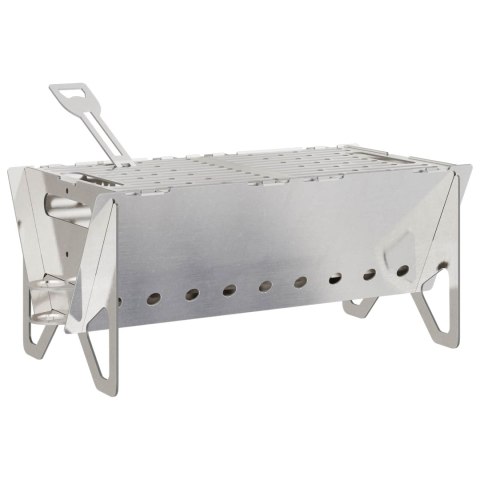 OGNISKO CAMPINGOWE 42 X 22 X 18 CM STAL NIERDZEWNA SREBRNY