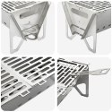 OGNISKO CAMPINGOWE 42 X 22 X 18 CM STAL NIERDZEWNA SREBRNY