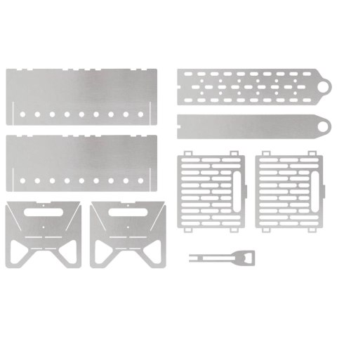 OGNISKO CAMPINGOWE 42 X 22 X 18 CM STAL NIERDZEWNA SREBRNY