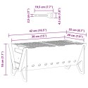 OGNISKO CAMPINGOWE 42 X 22 X 18 CM STAL NIERDZEWNA SREBRNY