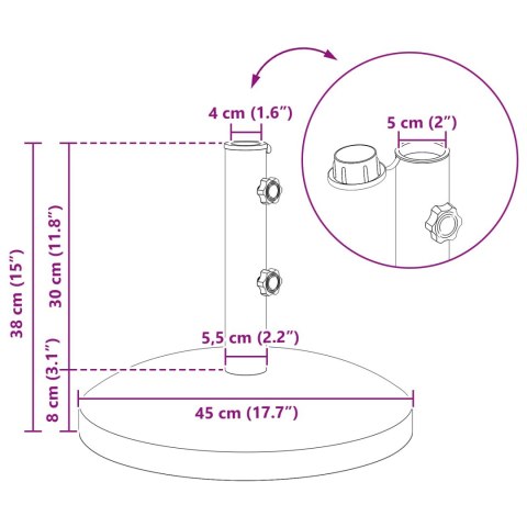 PODSTAWA PARASOLA NA SŁUP 40-50MM 26.75 KG CZARNY