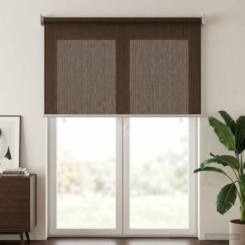 ROLETA ZEWNĘTRZNA 90% BLOKADA UV BRĄZOWY 120X230CM HDPE