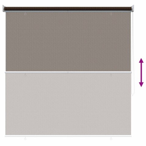 ROLETA ZEWNĘTRZNA 90% BLOKADA UV BRĄZOWY 140X140CM HDPE