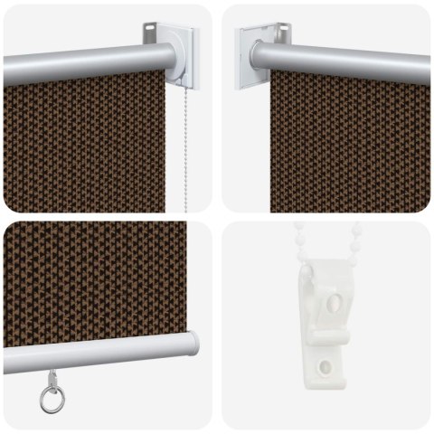 ROLETA ZEWNĘTRZNA 90% BLOKADA UV BRĄZOWY 80X140CM HDPE