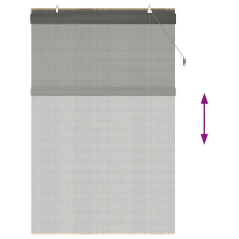 ROLETA SZARY 130X220CM BAMBUS