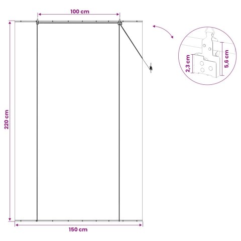 ROLETA SZARY 150X220CM BAMBUS