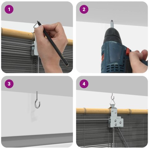 ROLETA SZARY 150X220CM BAMBUS