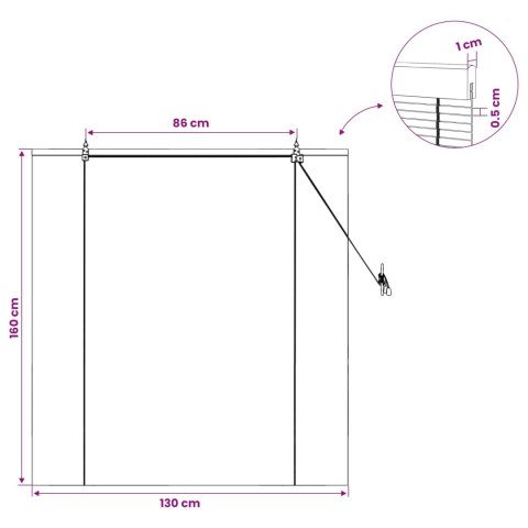 ROLETA BRĄZOWY 130X160CM BAMBUS