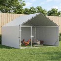 KURNIK Z DACHEM SREBRNY 200X200X150CM STAL OCYNKOWANA