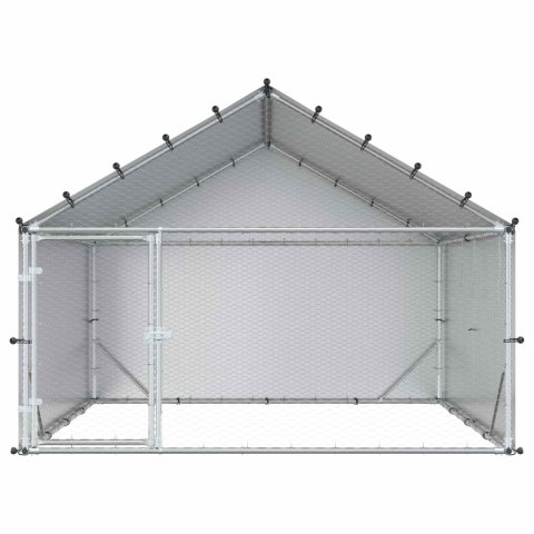 KURNIK Z DACHEM SREBRNY 200X200X150CM STAL OCYNKOWANA