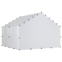KURNIK Z DACHEM SREBRNY 200X200X150CM STAL OCYNKOWANA