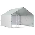 KURNIK Z DACHEM SREBRNY 200X200X150CM STAL OCYNKOWANA