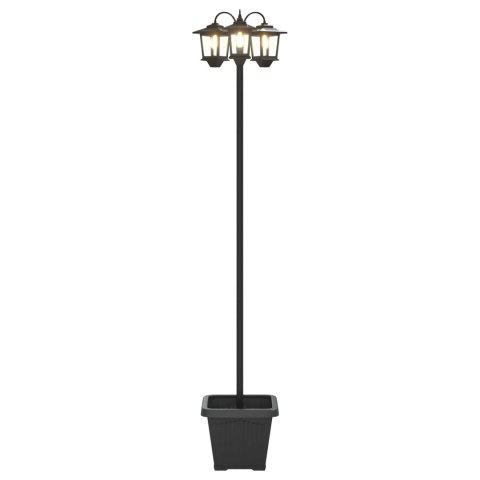 LAMPION Z TRZEMA GŁOWAMI Z DONICZKĄ CZARNY 32X32X188CM