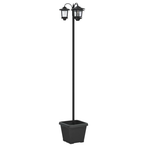 LAMPION Z TRZEMA GŁOWAMI Z DONICZKĄ CZARNY 32X32X188CM