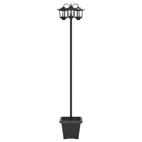 LAMPION Z TRZEMA GŁOWAMI Z DONICZKĄ CZARNY 32X32X188CM