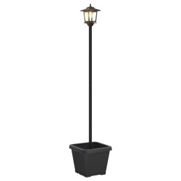 LAMPKA SOLARNA Z DONICĄ WITH LED BULB CZARNY 32X32X158CM