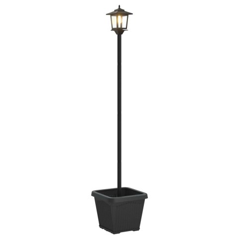 LAMPKA SOLARNA Z DONICĄ WITH LED BULB CZARNY 32X32X158CM