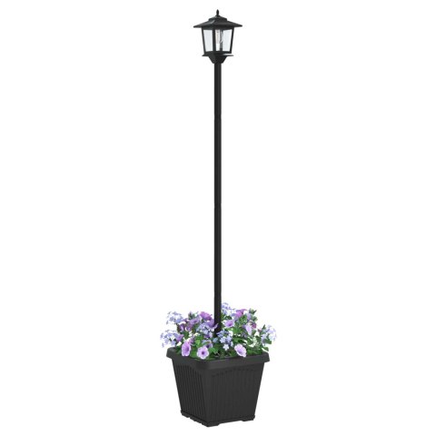 LAMPKA SOLARNA Z DONICĄ WITH LED BULB CZARNY 32X32X158CM