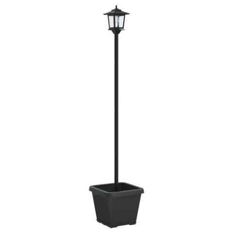 LAMPKA SOLARNA Z DONICĄ WITH LED BULB CZARNY 32X32X158CM