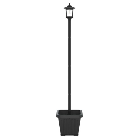 LAMPKA SOLARNA Z DONICĄ WITH LED BULB CZARNY 32X32X158CM