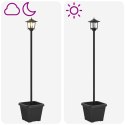 LAMPKA SOLARNA Z DONICĄ WITH LED BULB CZARNY 32X32X158CM