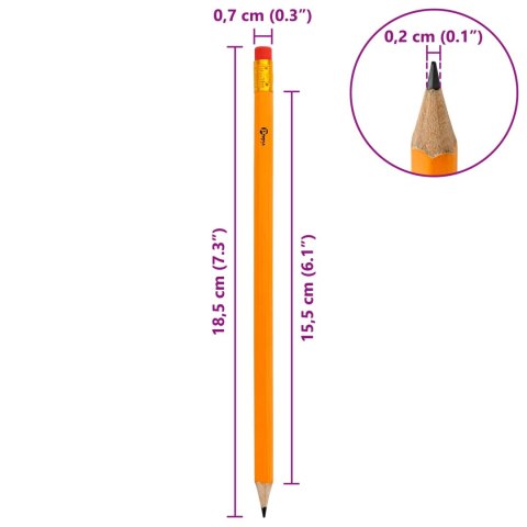 OŁÓWKI HB ŚR. 0,7X18,5CM ŻÓŁTY LITE DREWNO TOPOLOWE