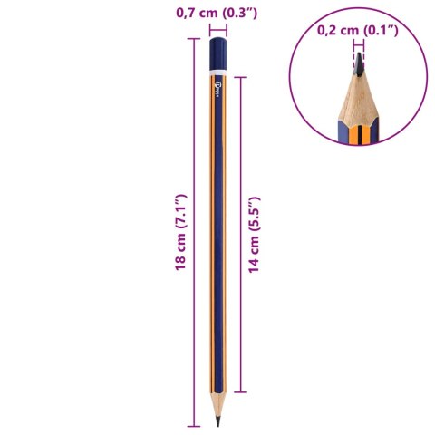 OŁÓWKI HB ŚR. 0,7X18CM NIEBIESKI I ŻÓŁTY LITE DREWNO TOPOLOWE