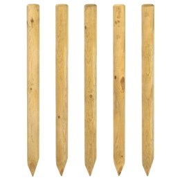 SŁUPKI OGRODZENIOWE 5 SZT. ZIELONY 120CM LITE DREWNO SOSNOWE