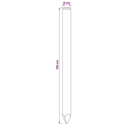SŁUPKI OGRODZENIOWE 5 SZT. ZIELONY 120CM LITE DREWNO SOSNOWE