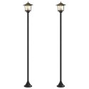 ZESTAW LAMP POST WITH LED BULB 2 SZT. CZARNY 16X16X156CM