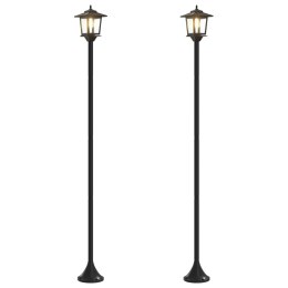 ZESTAW LAMP POST WITH LED BULB 2 SZT. CZARNY 16X16X156CM