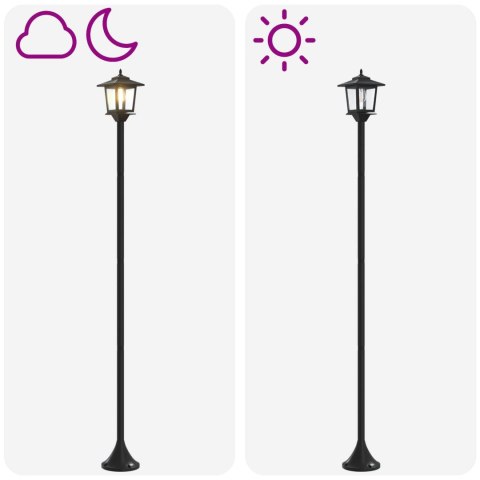 ZESTAW LAMP POST WITH LED BULB 2 SZT. CZARNY 16X16X156CM