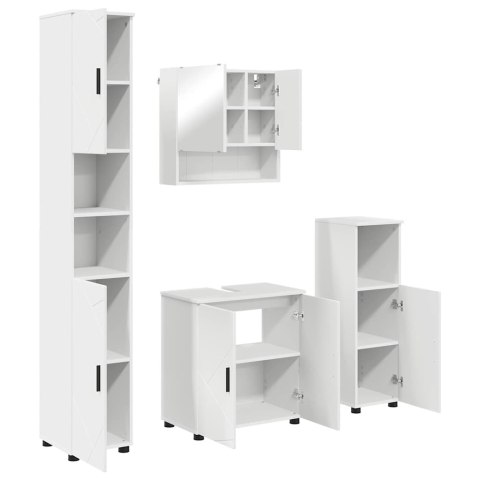 VidaXL Zestaw mebli łazienkowych Montowane na ścianie 4 pcs Biały