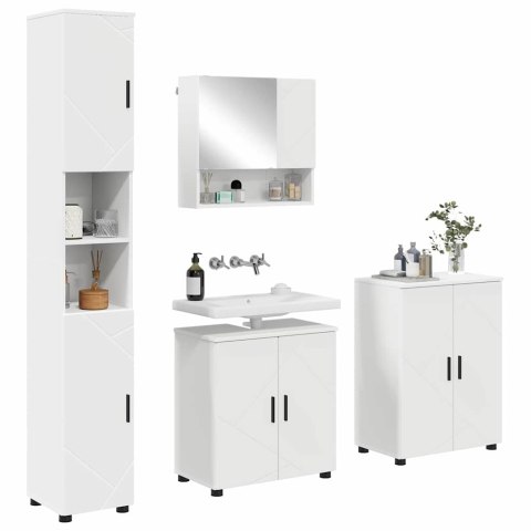 VidaXL Zestaw mebli łazienkowych Montowane na ścianie 4 pcs Biały