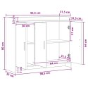 BUFET BETONOWY SZARY 98,5X33X80CM DREWNO INŻYNIERYJNE