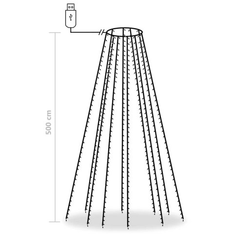 LAMPKI NA CHOINKĘ 500 NIEBIESKICH LED 500CM WEWN./ZEWN.