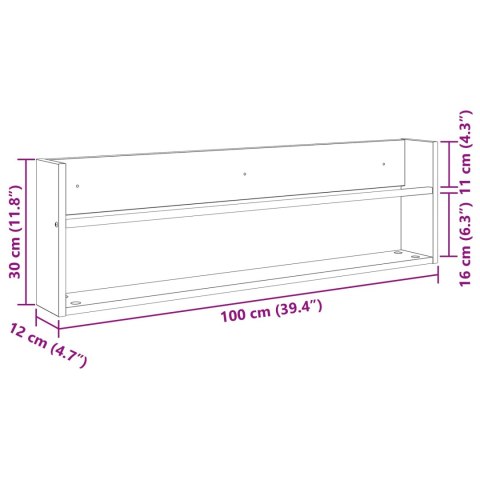 VidaXL Regał na gazety 2 pcs Dąb rzemieślniczy 100 x 12 x 30 cm