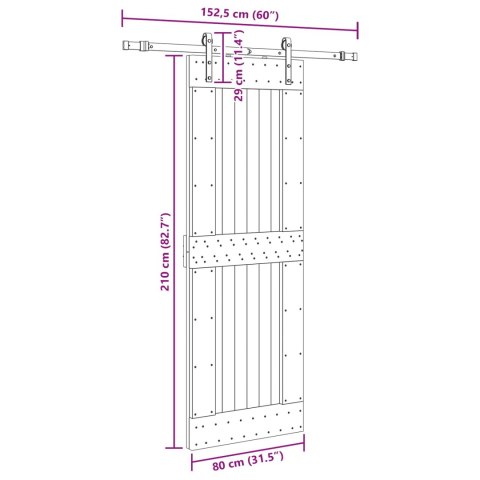 DRZWI PRZESUWNE NARVIK 80X210CM (152,5CM)