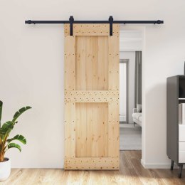 DRZWI PRZESUWNE NATURALNY I CZARNY 80X210CM
