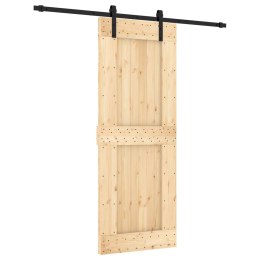 DRZWI PRZESUWNE NATURALNY I CZARNY 80X210CM