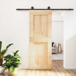 DRZWI PRZESUWNE NATURALNY I CZARNY 80X210CM