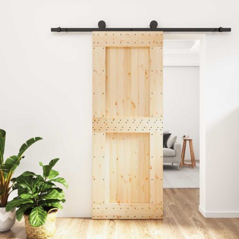 DRZWI PRZESUWNE NATURALNY I CZARNY 80X210CM