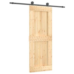 DRZWI PRZESUWNE NATURALNY I CZARNY 80X210CM