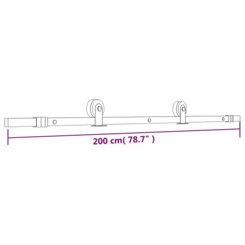 DRZWI PRZESUWNE NATURALNY I CZARNY 80X210CM