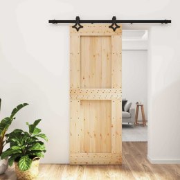 DRZWI PRZESUWNE NATURALNY I CZARNY 80X210CM