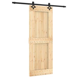 DRZWI PRZESUWNE NATURALNY I CZARNY 80X210CM