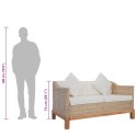 2-OSOBOWA SOFA Z PODUSZKAMI NATURALNY RATTAN