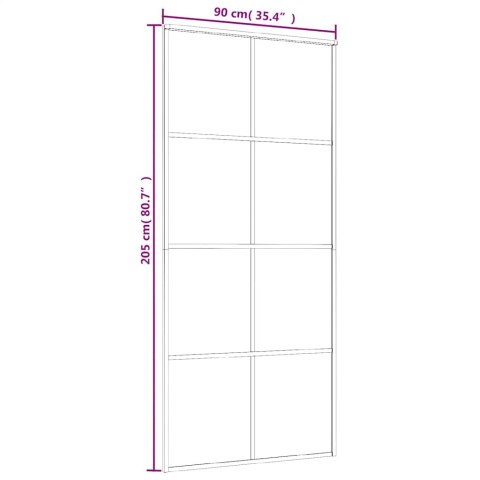 DRZWI PRZESUWNE CZARNE 90X205CM SZKŁO ESG I ALUMINIUM