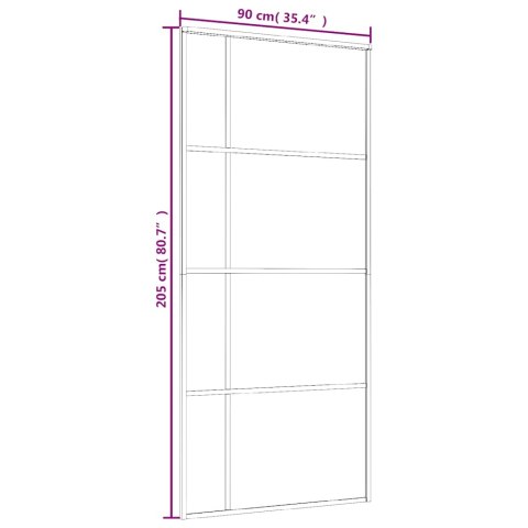 DRZWI PRZESUWNE SZKŁO ESG I ALUMINIUM 90X205CM BIAŁE
