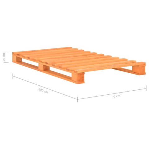RAMA ŁÓŻKA Z PALET BRĄZOWA LITE DREWNO SOSNOWE 90X200CM